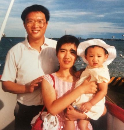 Nancy Chen with her mother and father
