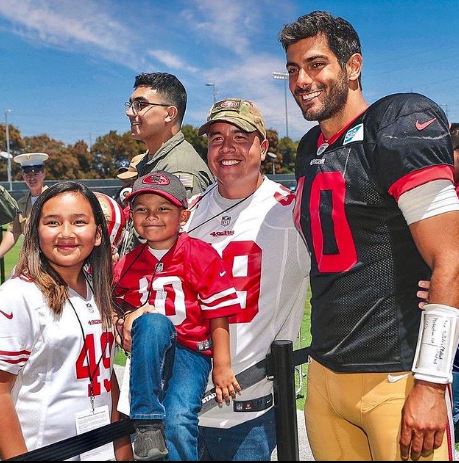 Jimmy Garoppolo with his fan