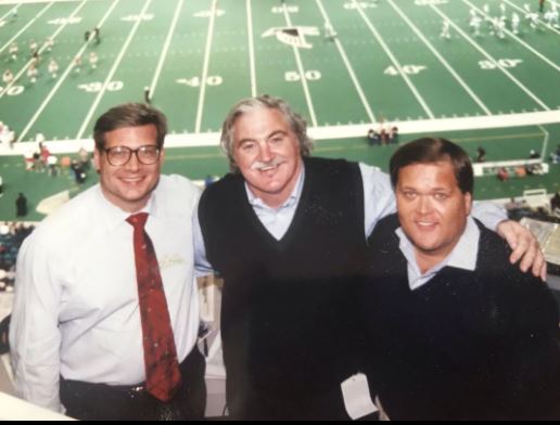 Jim Ross during opening of the Georgia Dome Falcons radio on WSB.