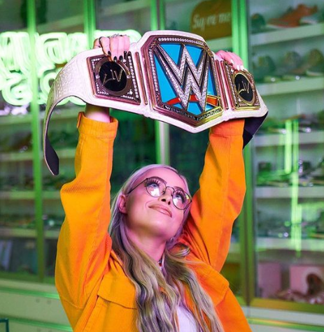Liv Morgan and her Smackdown Women's Championship Belt