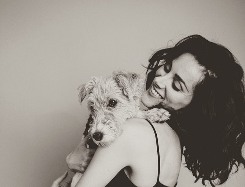 spampistefania_with_her_pet Stefania Spampinato with her pet dog